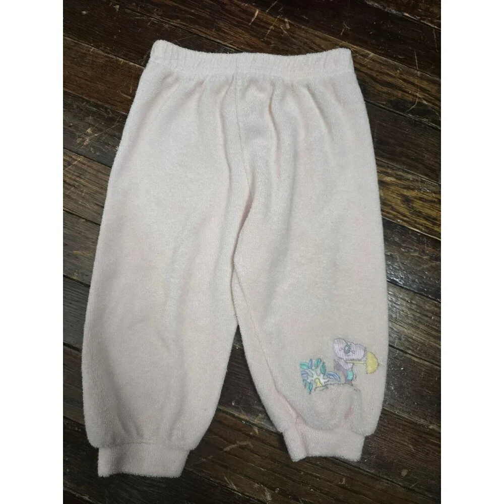 Vintage 90s Carter's Pastel Pink Terrycloth Beach Pants 9M